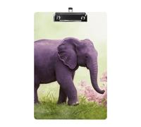 Porte-bloc en acrylique violet éléphant format A4 avec clip profilé en métal, support de dossier suspendu pour enseignant, travailleur social, fournitures de bureau, 21,6 x 31,8 cm