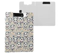 Porte-bloc mignon astronaute panda - A4 - Pliable - Pour bureau, école - Avec double clip