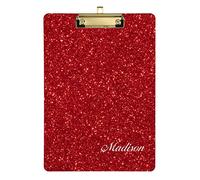 Porte-bloc personnalisé rouge A4 de taille standard pour bureau, salle de ole - 22,9 x 31,8 cm avec clip en métal discret