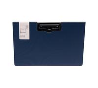 Porte-bloc pliable avec double clip en métal - 32 x 24 x 6 cm - Taille standard - Organiseur de fichiers - Tableau d'écriture pour bureau - Organiseur de documents avec clip sécurisé