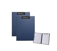 Porte-bloc pliable bleu de 22,7 x 31,8 cm | Porte-documents étanche format A4 ou A3 avec deux clips métalliques, support horizontal et vertical