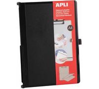 APLI Porte-bloc pliable 19645A A4 noir plastique ABS élastique porte-stylo