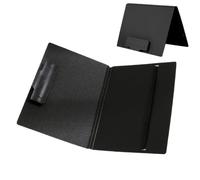 Porte-bloc pliable Pochette pliable à documents avec porte-stylo | Planche à pince scolaire avec clip en métal et fermeture élastique pour École, Classe, Travail, Réunion et Documents