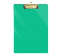 Porte-bloc portable en acrylique bleu cyan, format A4, taille standard, pour enseignant, étudiant, avocat, infirmière, 31,8 x 22,9 cm, clip doré
