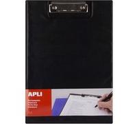 Apli 17204 - Porte-blocs avec rabat noir A4, Polypro