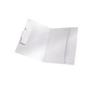 Porte-bloc pour notes de réunion, blanc | Classeur pliable pour documents avec plaque rigide, fermeture avec sangle au dos, mobile