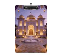 Porte-bloc Ramadan en acrylique violet clair et doré, format A4, porte-bloc standard avec clip profilé en métal, support de dossier suspendu pour enseignant, travailleur social, fournitures de bureau