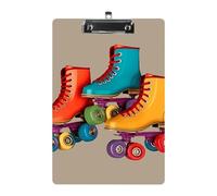 Porte-bloc rétro coloré en acrylique format A4 avec clip profilé en métal, support de dossier suspendu pour enseignant, travailleur social, fournitures de bureau, 21,6 x 31,8 cm