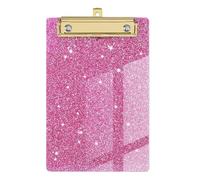 Porte-bloc tendance à paillettes en acrylique - Format lettre standard - Avec clip doré - porte-bloc à confettis pour femme - Ouverture latérale - Fournitures de bureau et