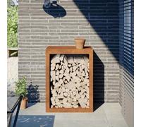 Porte-bois de chauffage d'extérieur – Rangement moderne pour bois de chauffage – Design ouvert – Métal – 60x40x80 cm