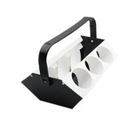Porte-boisson avec poignée, 35,8 x 15 cm, plateau de transport de bière portable avec compartiment à glace, construction en ABS, rangement pratique, fêtes en plein air, pique-nique, camping, Noir