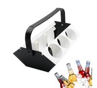 Porte-boisson avec poignée, plateau de transport de bière portable avec compartiment à glace - 6 emplacements de rangement pour boissons - pour voyage, camping, pêche, randonnée, sport, sorties