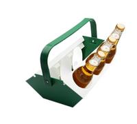 Porte-boisson portable avec poignée - Sac à bière de voyage avec compartiment à glace - Support de rangement à 6 emplacements pour les boissons, les voyages, le camping, la pêche, la randonnée, le