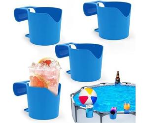 Porte Boisson, Porte-Gobelet pour Piscine, 4Pcs Porte-Canette en Plastique, Porte-Bouteille, Convient à la plupart des