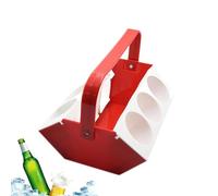 Porte-boissons avec poignée, transport de bière avec compartiment à glace - 6 emplacements pour le camping, le pique-nique, la pêche, la randonnée, le sport, les sorties, le jardin, le barbecue, Rouge