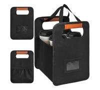 Porte-boissons - Porte-boissons | Porte-bière | Sac isotherme pour transporter des boissons à emporter avec poignée pour l'extérieur - Plateau pour 4 tasses avec séparateurs réglables