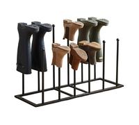 Porte-bottes Relaxdays, 6 paires, H x L x P : 45 x 73 x 25 cm, métal, pour bottes et bottines, noir