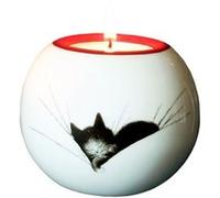 Porte-Bougie Boule Chats par Dubout BLANC G