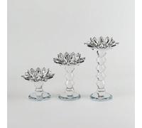 Porte-bougie cristal grand style européen, représentant une ambiance romantique occidentale, porte-bougie cristal lotus occidental traditionnel, héritant du charme culturel S,M,LCristal artificiel