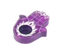 Porte Bougie en Stéatite - Main de fatma - Violet