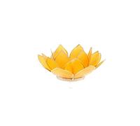 Porte Bougie Fleur de Lotus jaune et argent 3 ème chakra