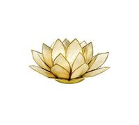 Porte Bougie Fleur de Lotus or