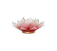 Porte Bougie Fleur de Lotus Rose et or