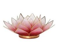 Porte Bougie Fleur de Lotus Rose et or Rose G