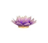 Porte Bougie Fleur de Lotus Violet et or