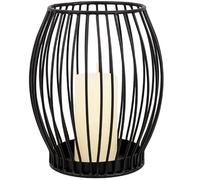 Porte-Bougie Gadgy Noir - Grand photophore pour Bougies - Porte-Bougie Noir - Lanterne de décoration pour Salon - Décoration de Bougies en métal - Lanterne Noire - 16,7 x 18 cm