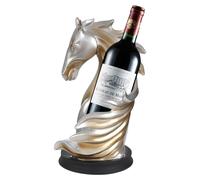 Porte-bouteille de vin, résine de haute qualité, diamètre de la base : 17 cm, adapté aux bouteilles de vin, surface durable et résistante à l'abrasion, design moderne en forme de tête de cheval