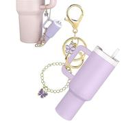 Porte-bouteille d'eau avec bandoulière réglable compatible avec gobelet Stanley Owala Hydroflask YETI, etc. Porte-clés bidirectionnel mignon, pratique, amovible, matériau durable