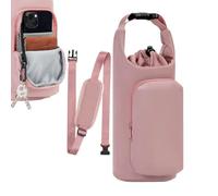 Porte-bouteille d'eau avec sangle | Cordon de serrage réglable avec poche, sac à dos pour le sport, la randonnée, les voyages, l'extérieur, la plage, le bureau, l'école, la voiture, la croisière, la