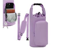 Porte-bouteille d'eau avec sangle, cordon de serrage réglable avec poche | Sac à dos | Pour sac à dos, bagages, gym, sport, randonnée, plein air, plage, bureau, école, voiture, croisière quotidienne