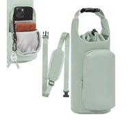 Porte-bouteille d'eau pour la marche, porte-bouteille isotherme avec cordon de serrage avec poche, pour salle de sport, marche, plein air, voyage, plage, croisière, voiture, sac à dos, bureau, école