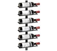 HOMCOM Porte Bouteille Mural à 6 Niveaux Acier pour 6 Bouteilles Noir
