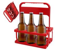 Porte-Bouteille Support de Support de Pliable avec poignée en Boisson réutilisable Panier Bouteille Portable contiennent 6 Bouteilles pour Un Usage Quotidien et Le Rouge la fête