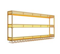 Porte Bouteille Vin Mural Metal Bande Lumineuse LED Porte-gobelet Inversé | Soudure Intégrée, laquage à Haute Température, Cadre Fer Épais Qualité, Casier à Vin Mural(Gold,100x25x90cm)