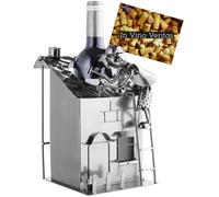 Porte-bouteilles artisanal pour toit, en métal, 22x14x14 cm
