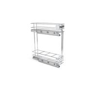 Emuca Porte-bouteilles coulissant Suprastar – fermeture en douceur – 200 mm, chromé, acier