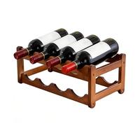 Porte-Bouteilles de Vin en Bois Organisateur Économe En Espace 2 Niveaux | Étagères De Stockage Pour Vin Pour Maison Comptoir Cadeau Fête Noël Mariage