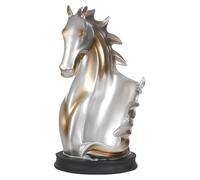 Porte-bouteilles, design unique en forme de cheval, fabrication en résine résistante, couleur argent