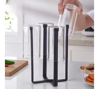 Porte-bouteilles, égouttoir à bouteilles. Porte-bouteilles pliable en métal pour les bouteilles SodaStream et les biberons. Égouttoir à bouteilles pour la cuisine (noir).