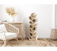 Porte-bouteilles en bois de suar - 12 bouteilles - L. 28 x P. 19 x H. 100 cm - Naturel - GUIMARAS