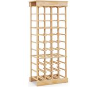 Porte-bouteilles en bois massif pour 40 bouteilles avec protection anti-basculement, porte-bouteilles, naturel