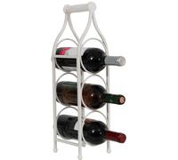 Porte-bouteilles En Fer Forgé Biscottini Blanc Anticato 46x13x14 Cm