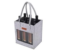 Porte-bouteilles en feutre | Sac de courses réutilisable pour vin | Sac portable pour bouteille | Porte-bouteille anti-fuite avec poignée sûre pour jusqu'à 6 bouteilles pour stocker, transporter du