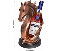 Porte-bouteilles en forme de cheval - Porte-bouteilles - Dimensions : 17 × 30 cm - Pour des bouteilles d'un diamètre maximal de 7,2 cm - Motif cheval - Modèle de table décoratif - Cuivre rouge