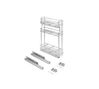 Emuca Porte-bouteilles extractible SupraMax Gauche 3 plateaux Fermeture amortie 800x200mm Chromé