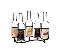 Porte-bouteilles mural en métal pour 5 bouteilles | LOFT Support de rangement pour étagère murale mural | Porte-bouteille de vin | Cave à vin Cube Vintage Style Industriel (Noir)